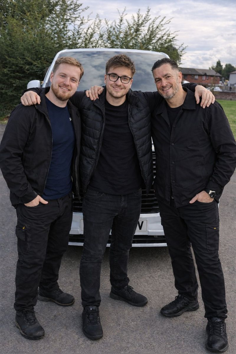 Dean and the team in front of the Dean's Appliance Repairs van